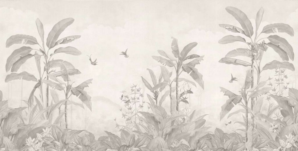 Selva tropical con colibríes