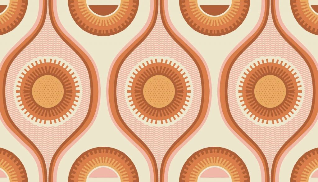 Espirales solares cálidos de estilo retro