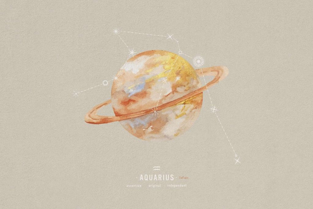 Acuario en la luz de las estrellas pastel.