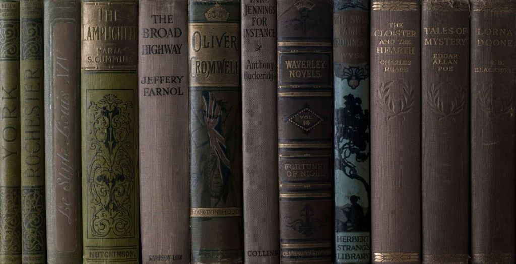 Libros viejos en una estantería