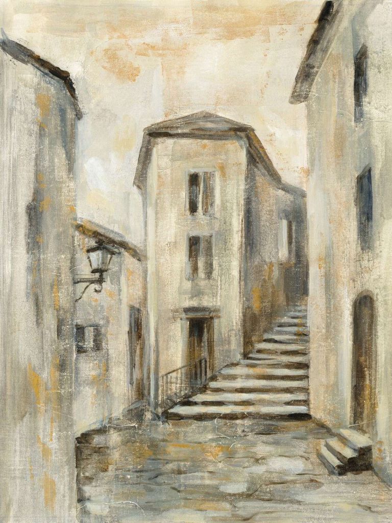 Escaleras de piedra en un callejón mediterráneo.