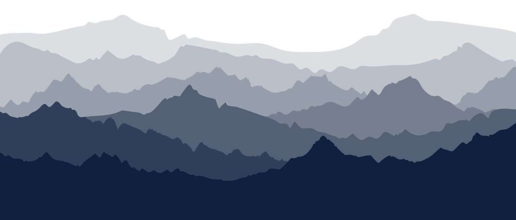 Tranquilas capas azules de montaña