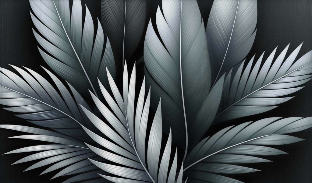 Plumas frías en tonos grises suaves.