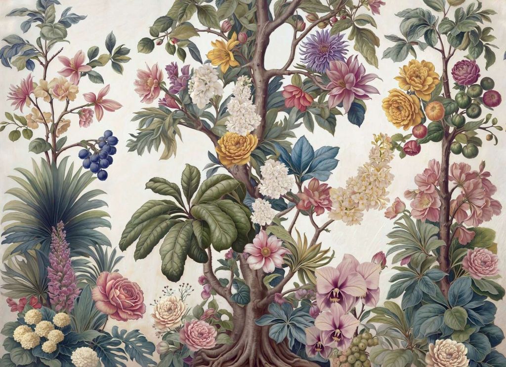 árbol botánico de floración con flores