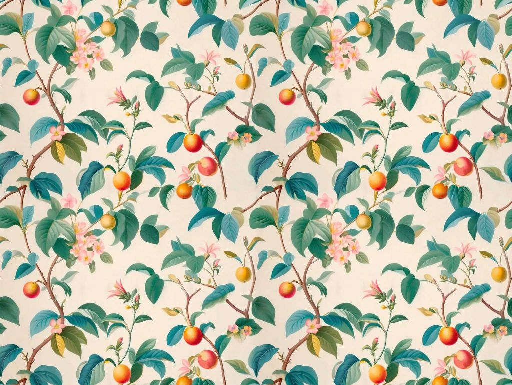 Ramas de un árbol frutal con flores