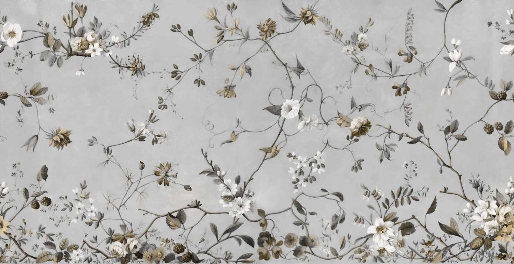 Elegantes ramas de floración en sepia