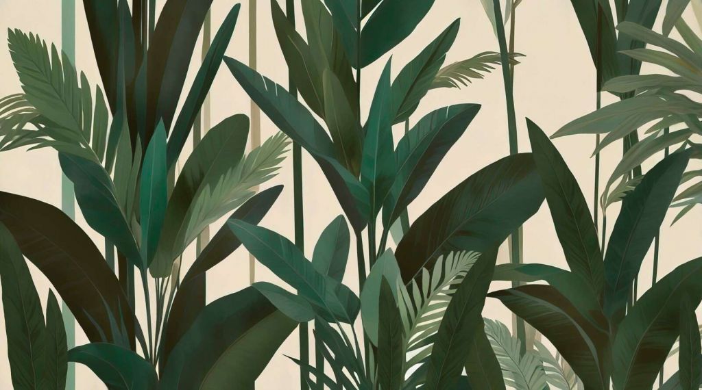 Hojas tropicales en verde oscuro
