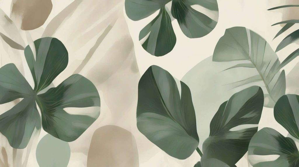 Hojas tropicales minimalistas