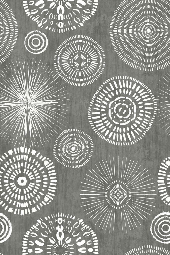 Círculos boho elegantes blanco gris