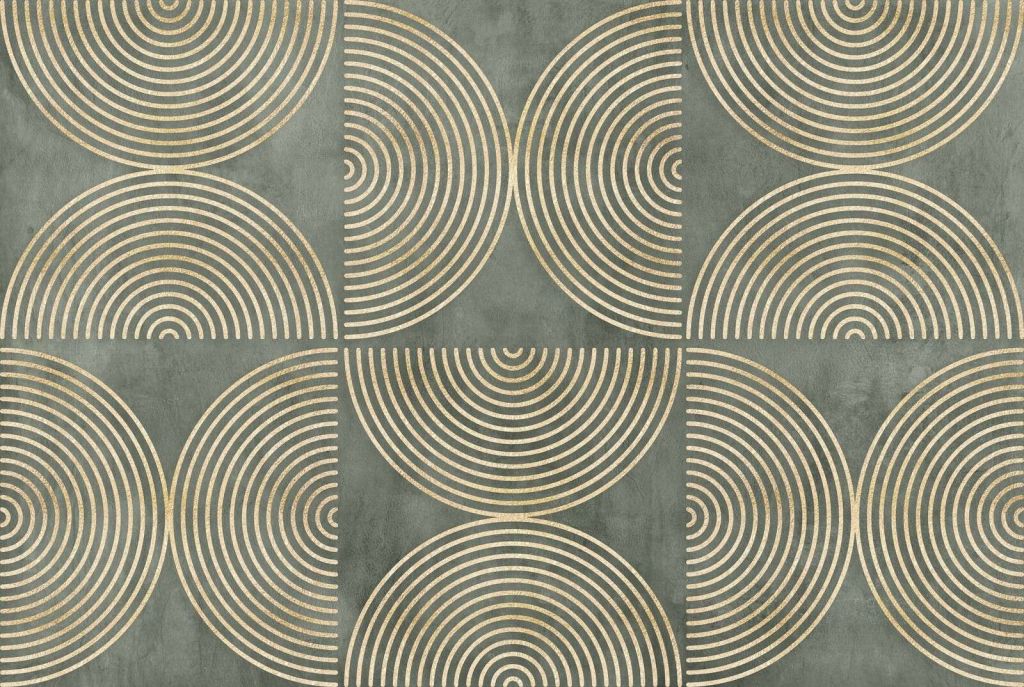 Círculos eclécticos Arte moderno Verde Oro