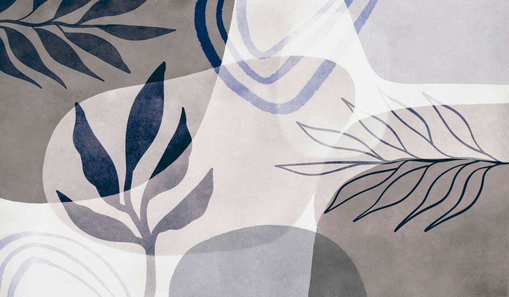 Tonos botánicos abstractos azul beige