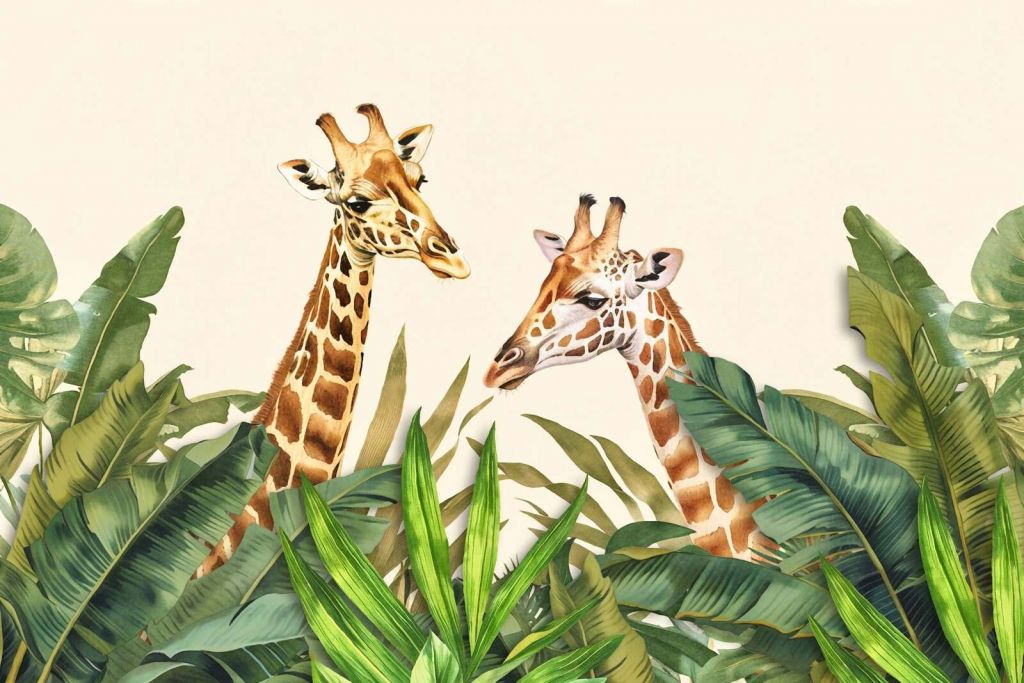 Paraíso exótico de jirafas salvajes