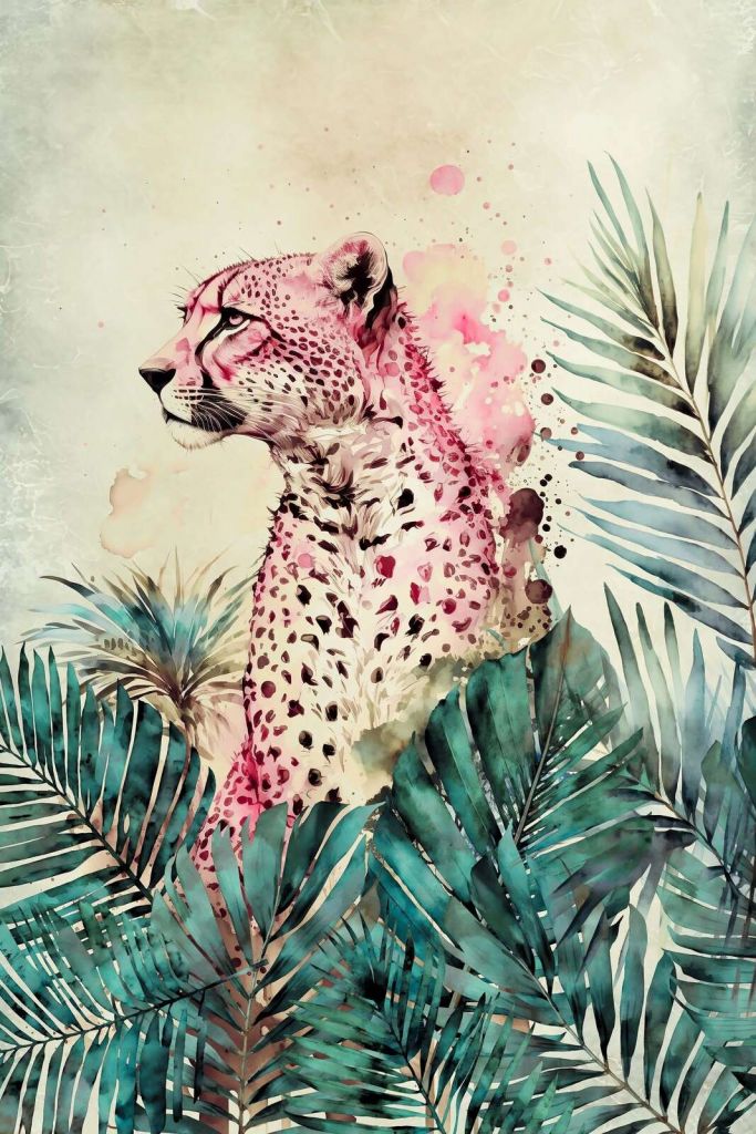 guepardo rosa fauna salvaje de la jungla