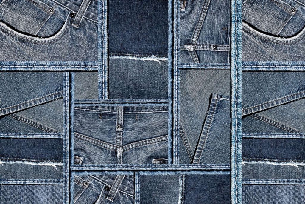 textura de denim azul