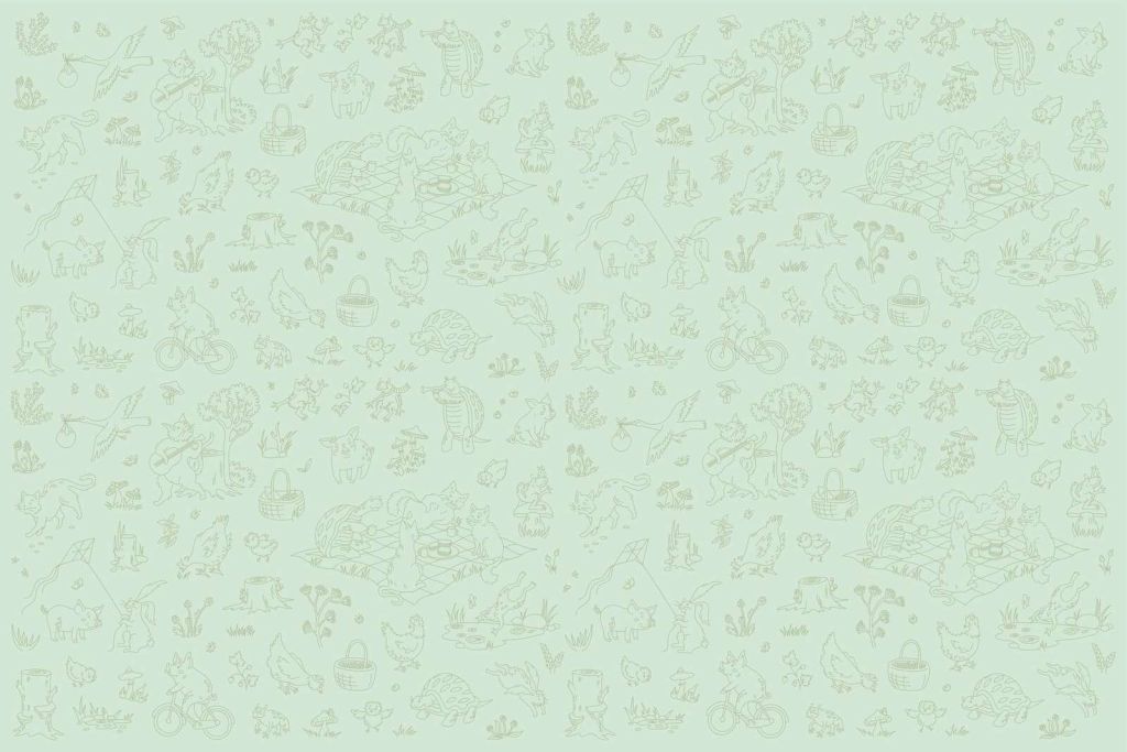 bos animales tranquilo verde menta claro estampado