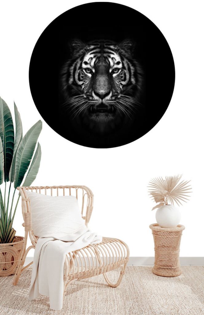 Papel pintado círculo Tigre oscuro