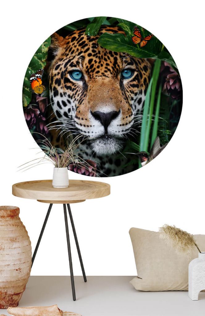 Papel pintado círculo Leopardo de la selva