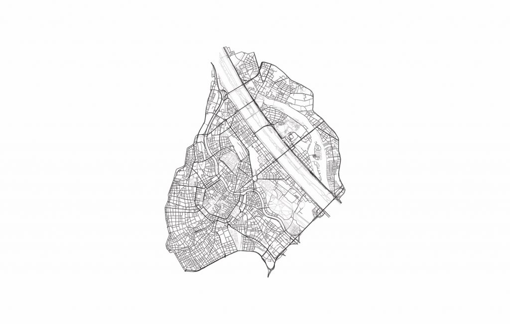 Mapa Centro de Viena, blanco