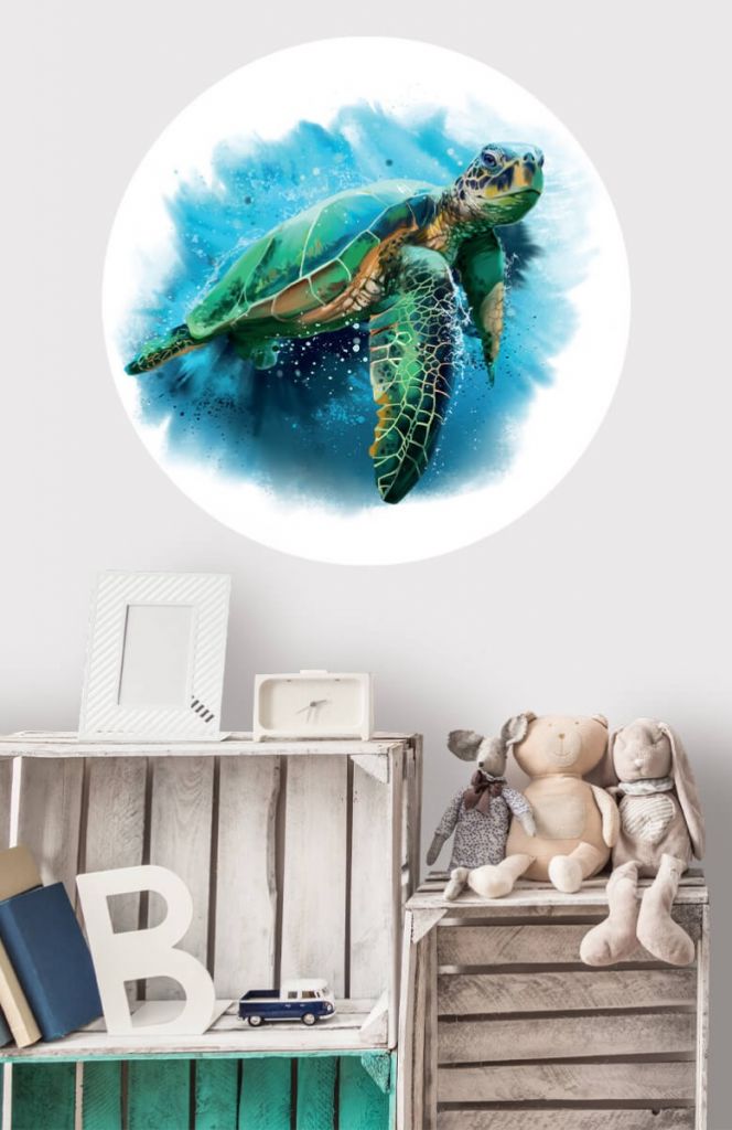 Círculo de empapelado de tortuga marina