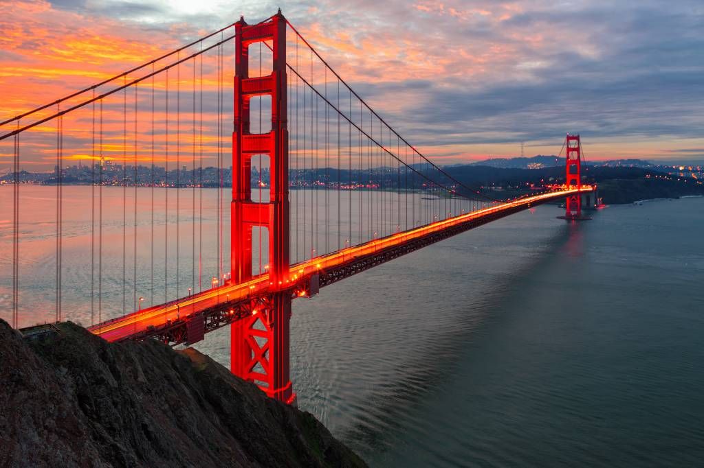 Ciudades - Papel pintado con Puente Golden Gate - Habitación