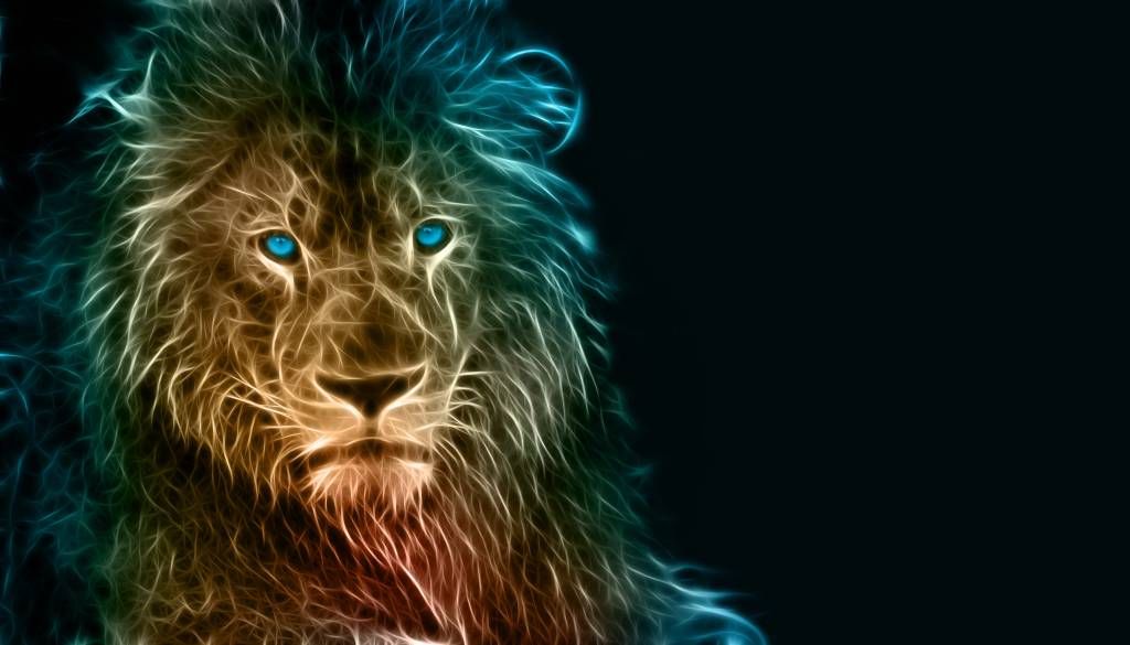 Animales - Papel pintado con El león de la fantasía - Habitación de adolescentes