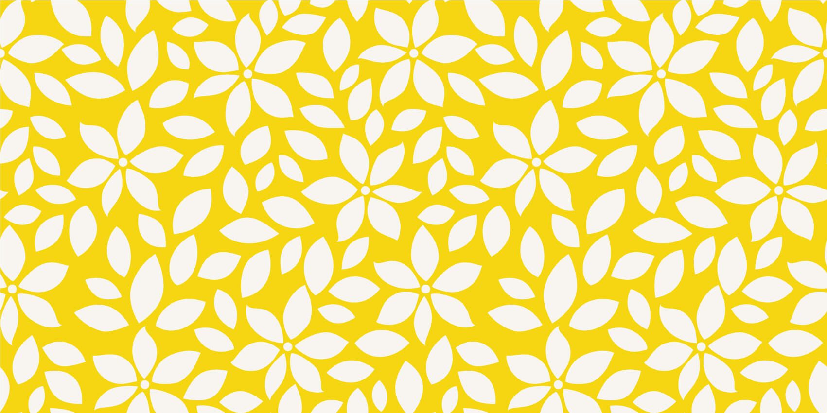 Otros - Papel pintado con Patrón de flores amarillas - Habitación del bebé