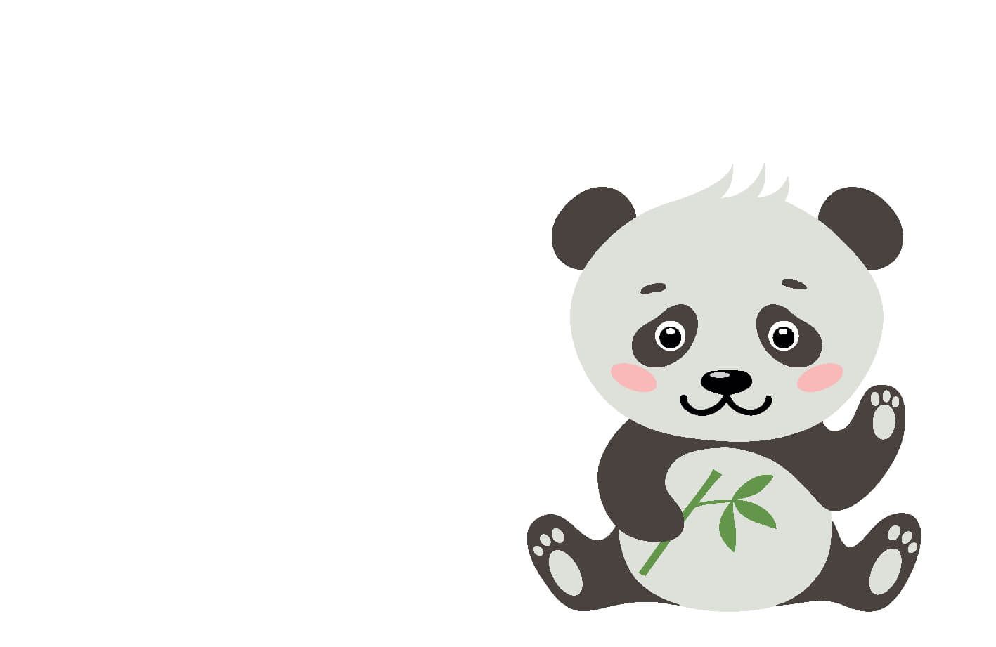 Otros - Papel pintado con Oso panda - Habitación del bebé