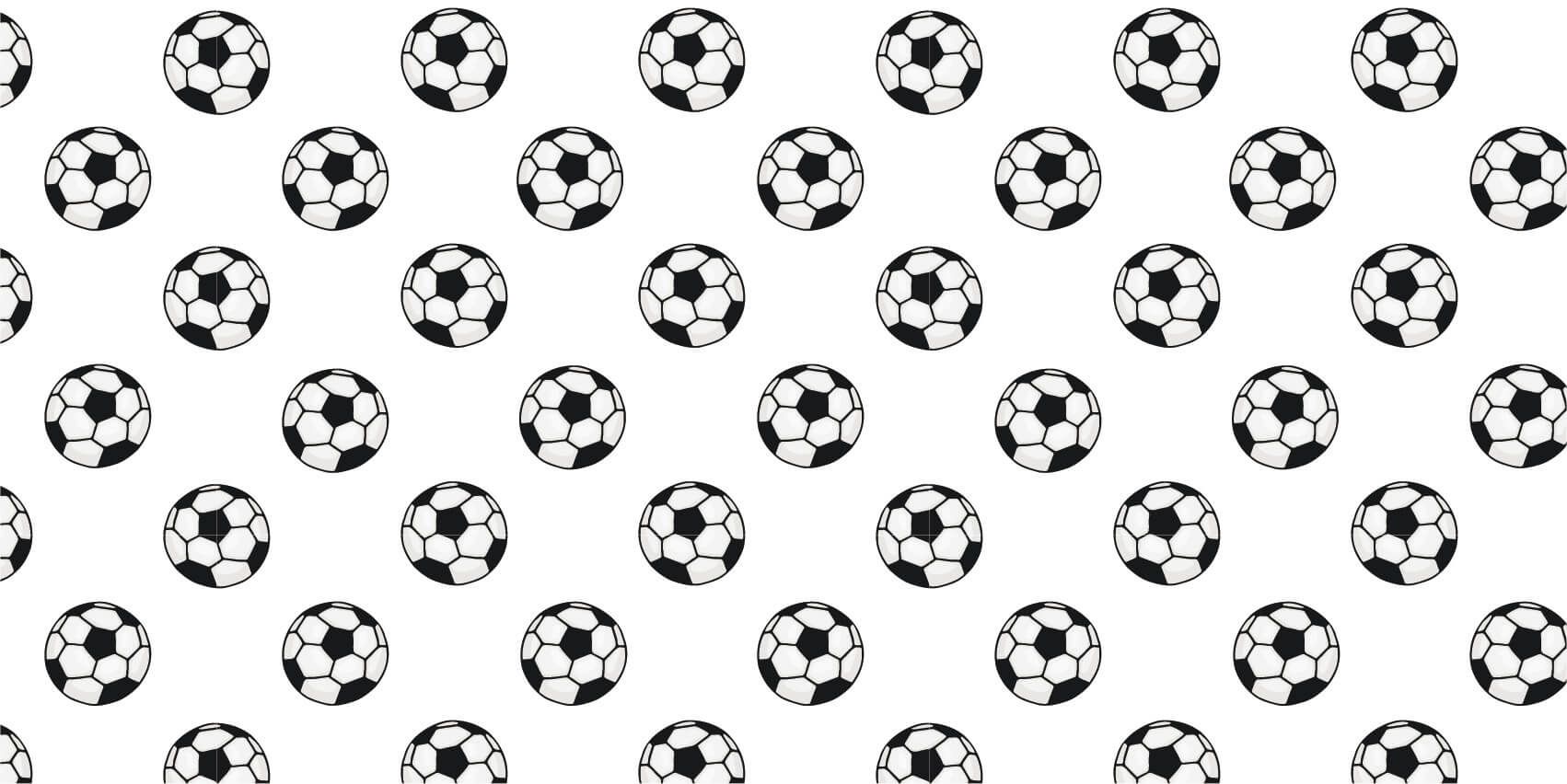 Fútbol - Papel pintado con Balones de fútbol - Habitación de niña