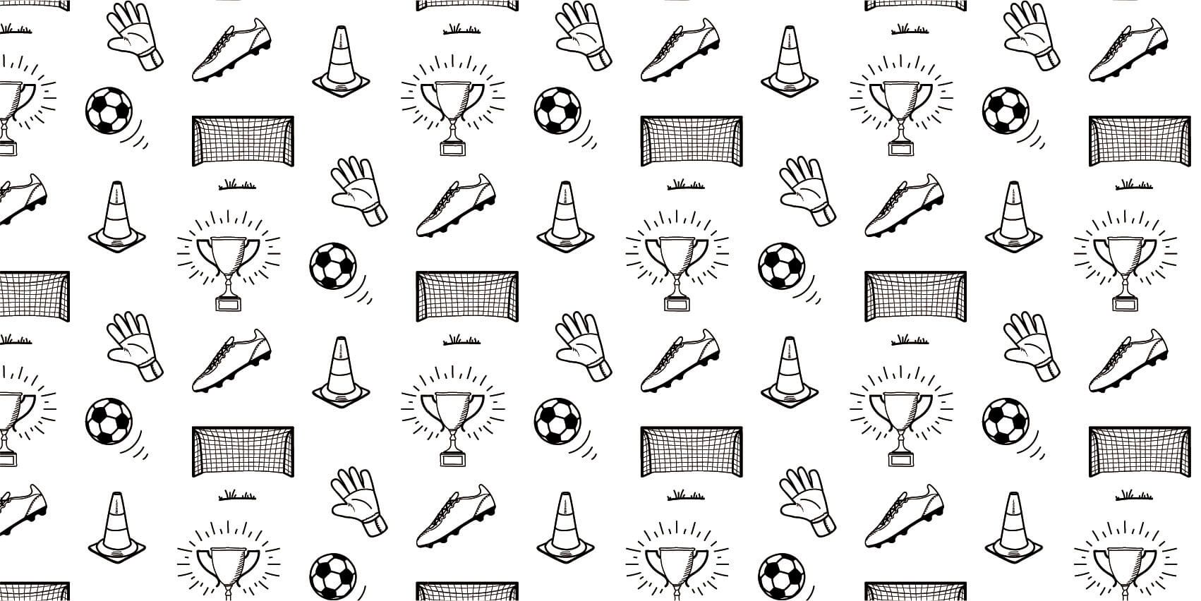 Fútbol - Papel pintado con Patrón de fútbol - Habitación de los niños