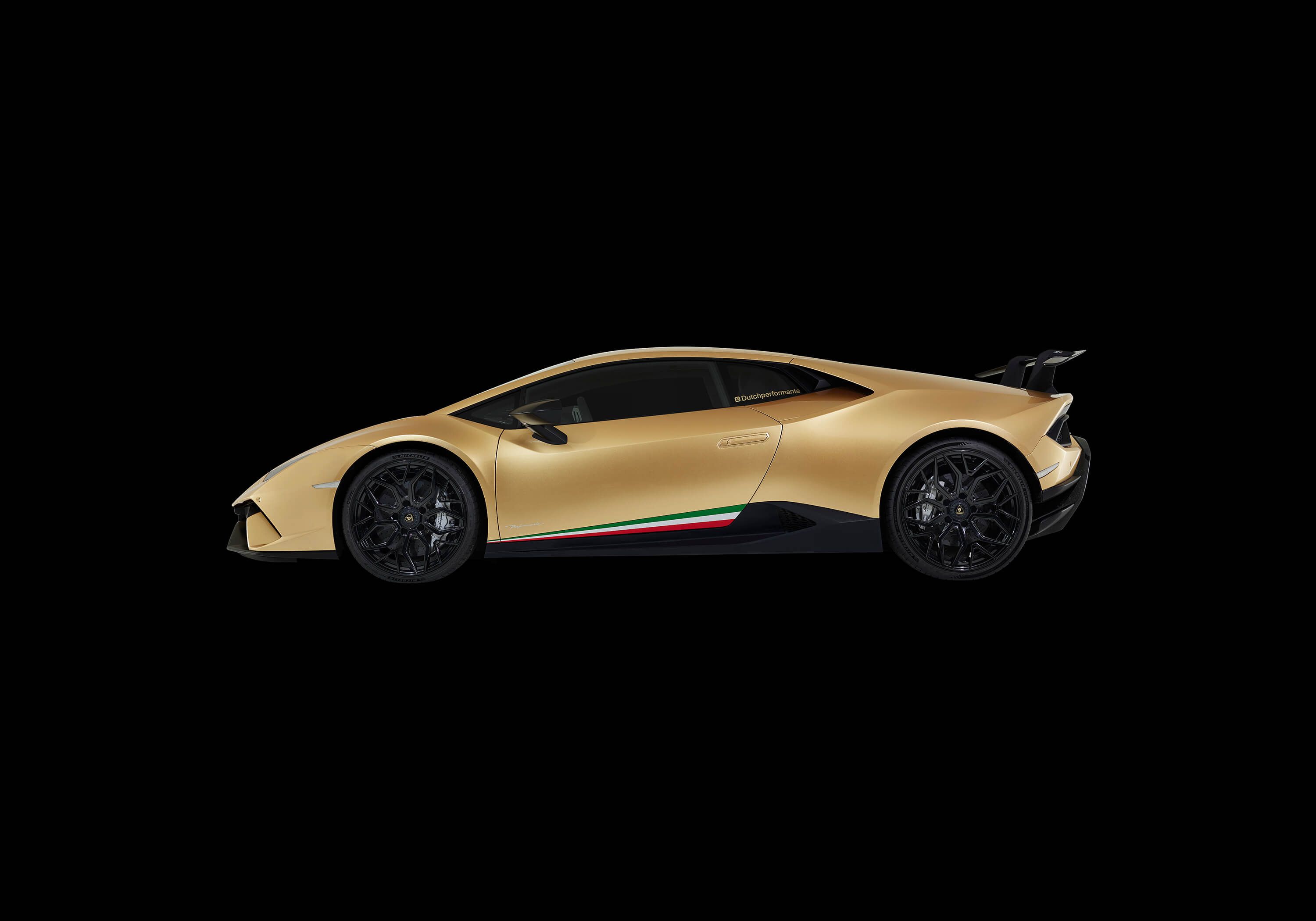 Empapelado Papel pintado con Lamborghini Huracán - lateral, negro - Sala de ocio