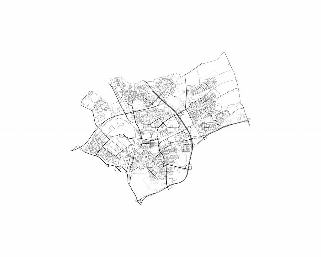 Mapa de Den Bosch, blanco