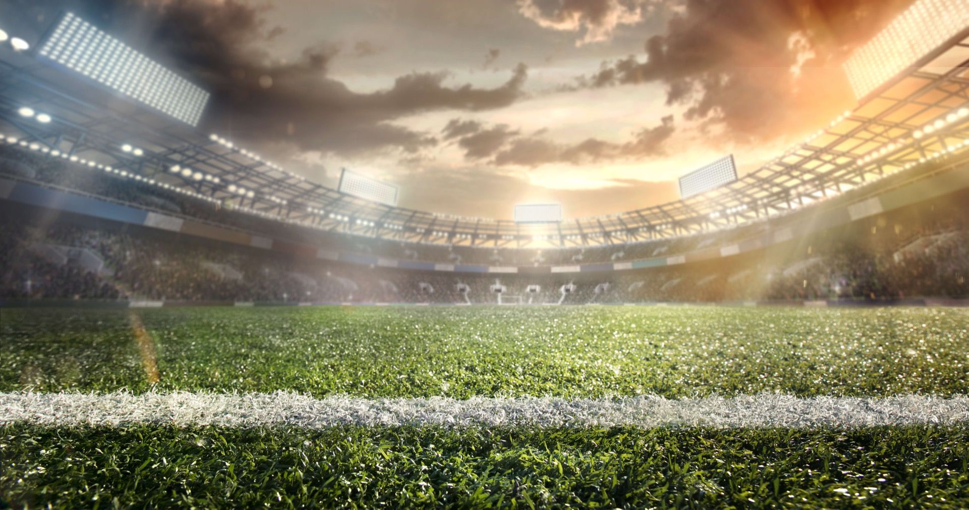 Estadio con césped artificial
