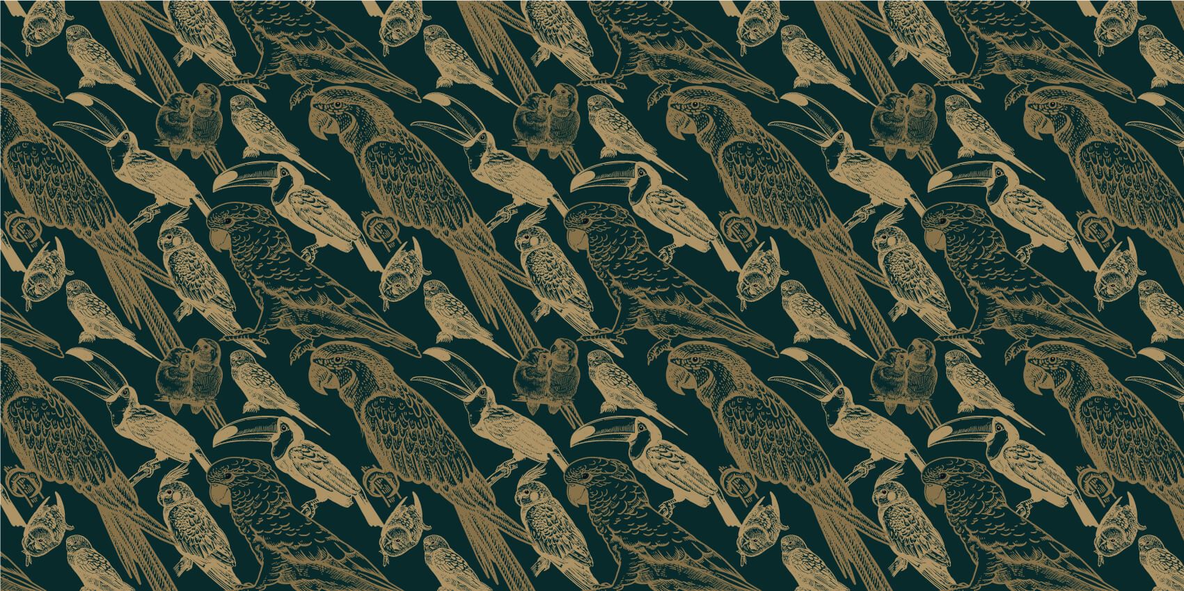 Patrón de loros y tucanes