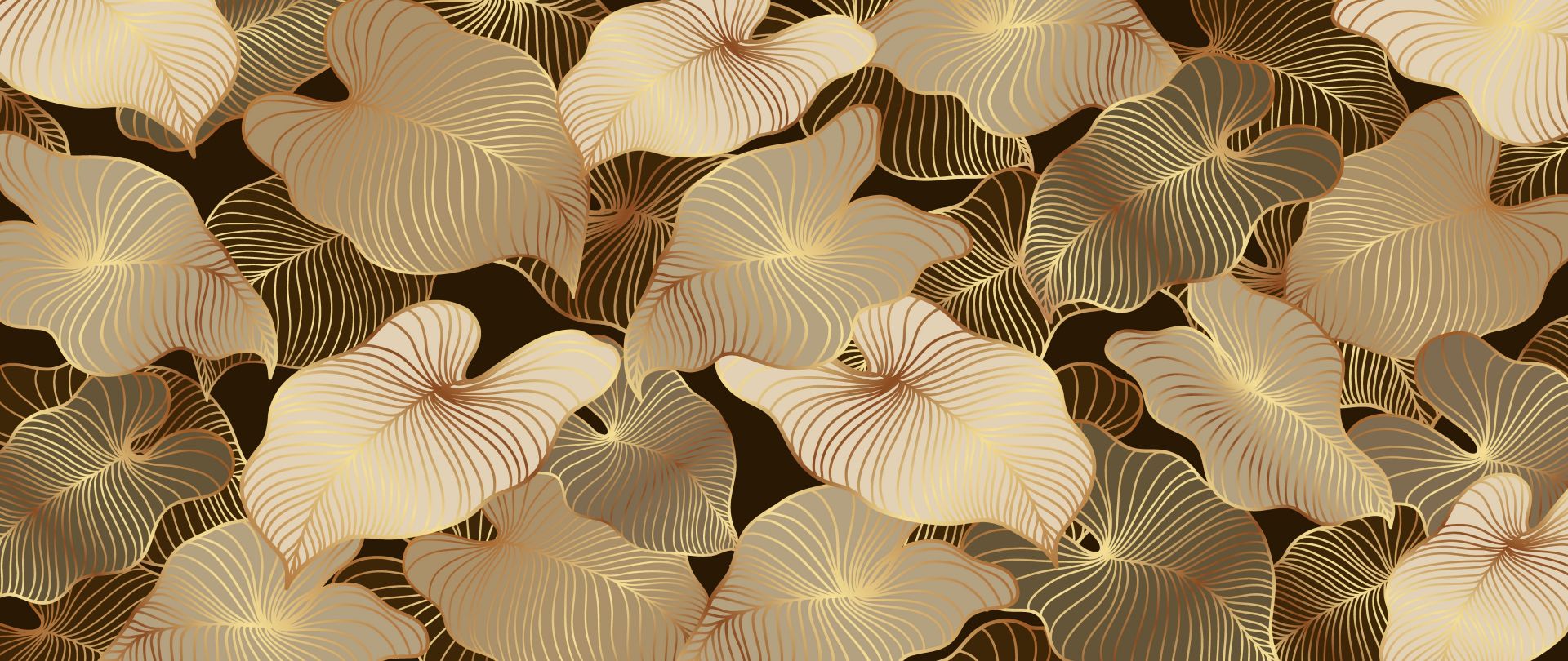 Hojas tropicales marrones