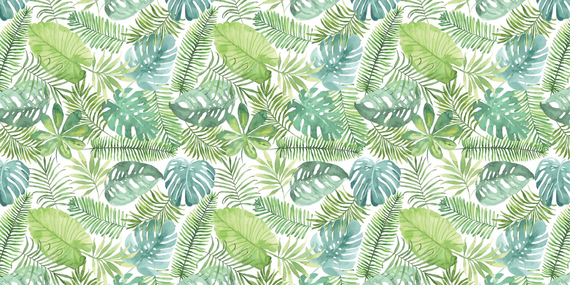Hojas tropicales de acuarela