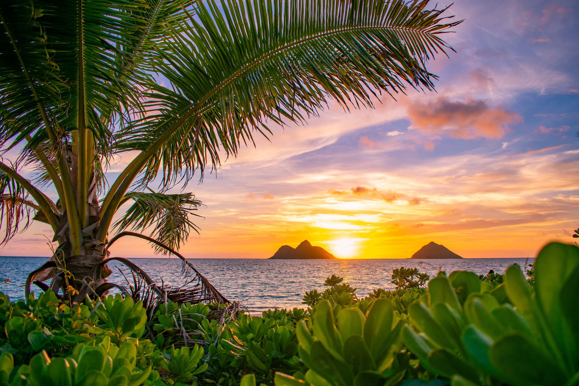 Amanecer en la playa de Lanikai