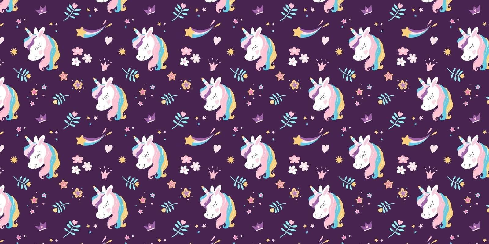 Unicornio con melena de colores