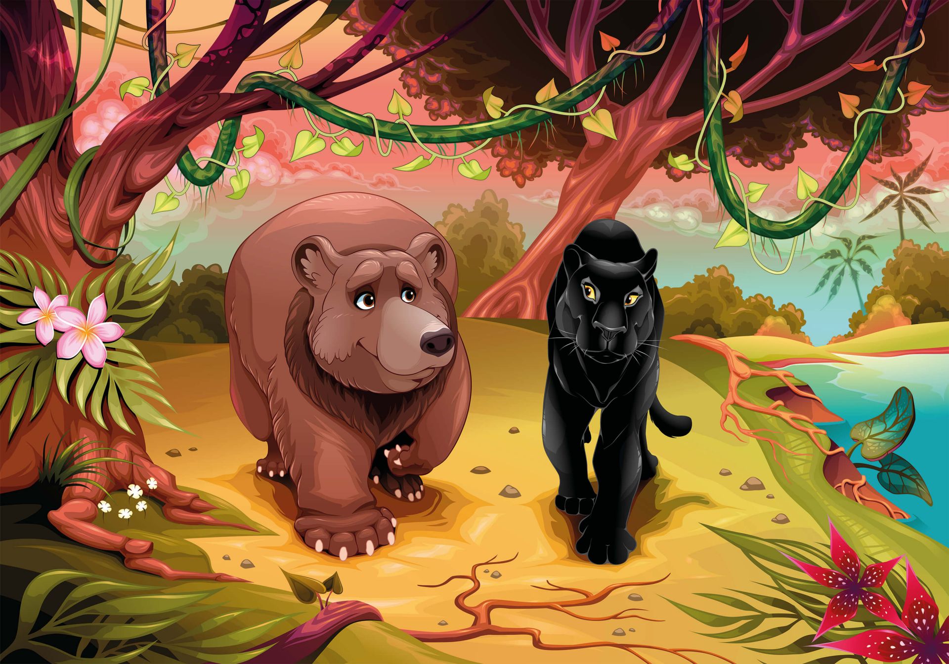 Simpáticos animales de la selva
