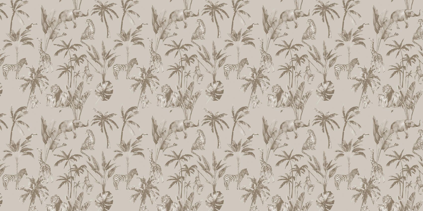 Animal jungle pattern taupe