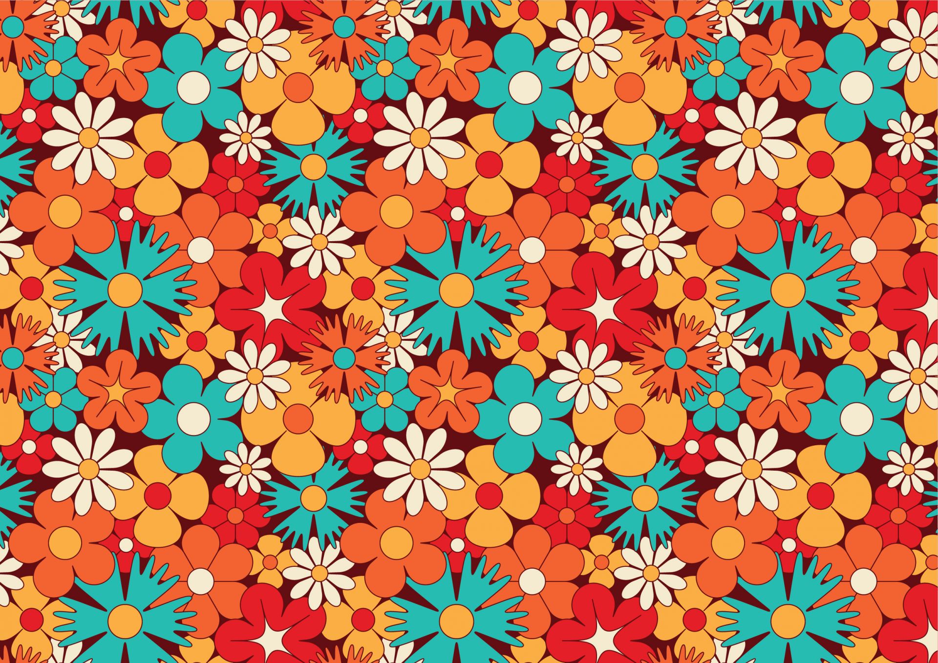 Alegres flores retro
