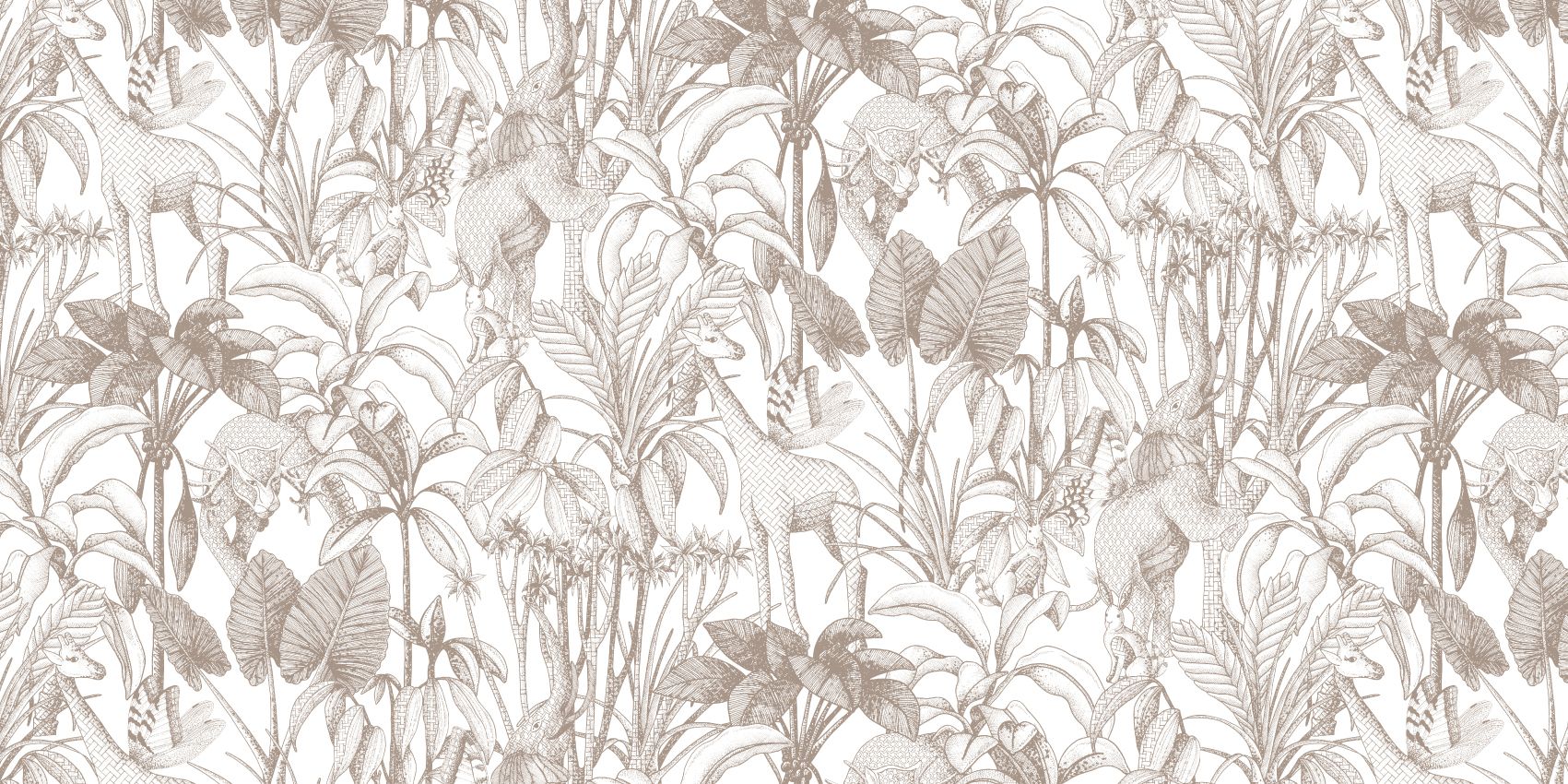 Animales entre las palmeras taupe