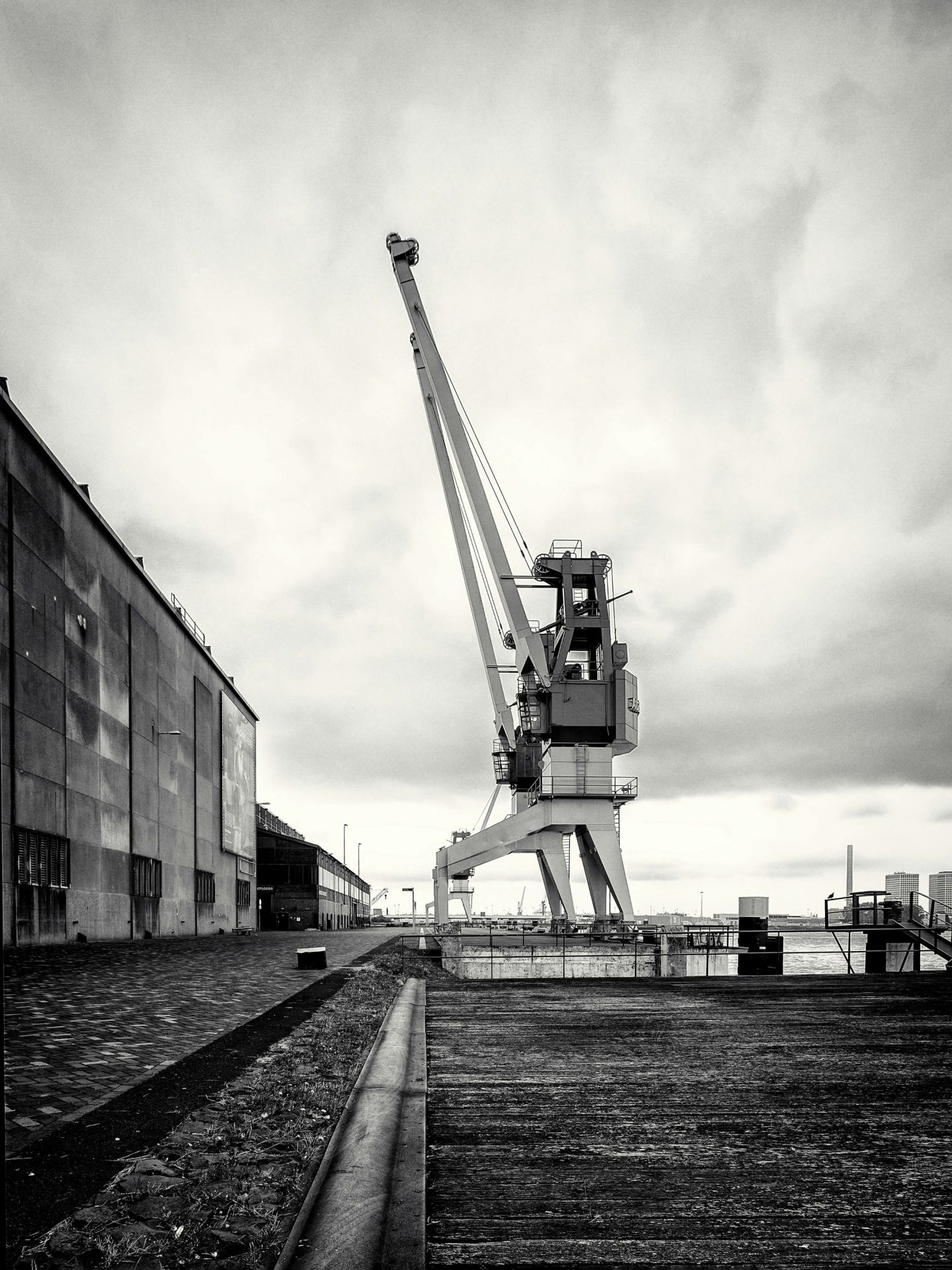 Grúa portuaria en el antiguo emplazamiento de RDM Heijplaat Rotterdam 