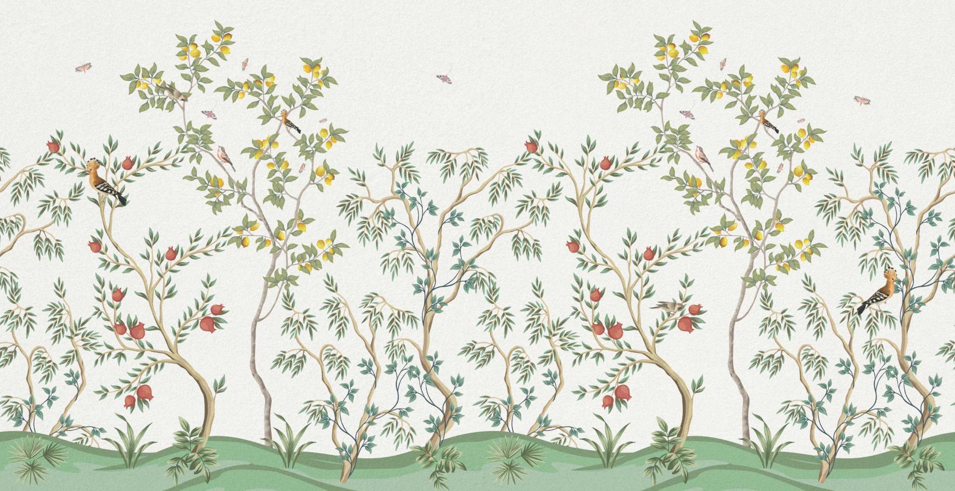 Paisaje con árboles frutales