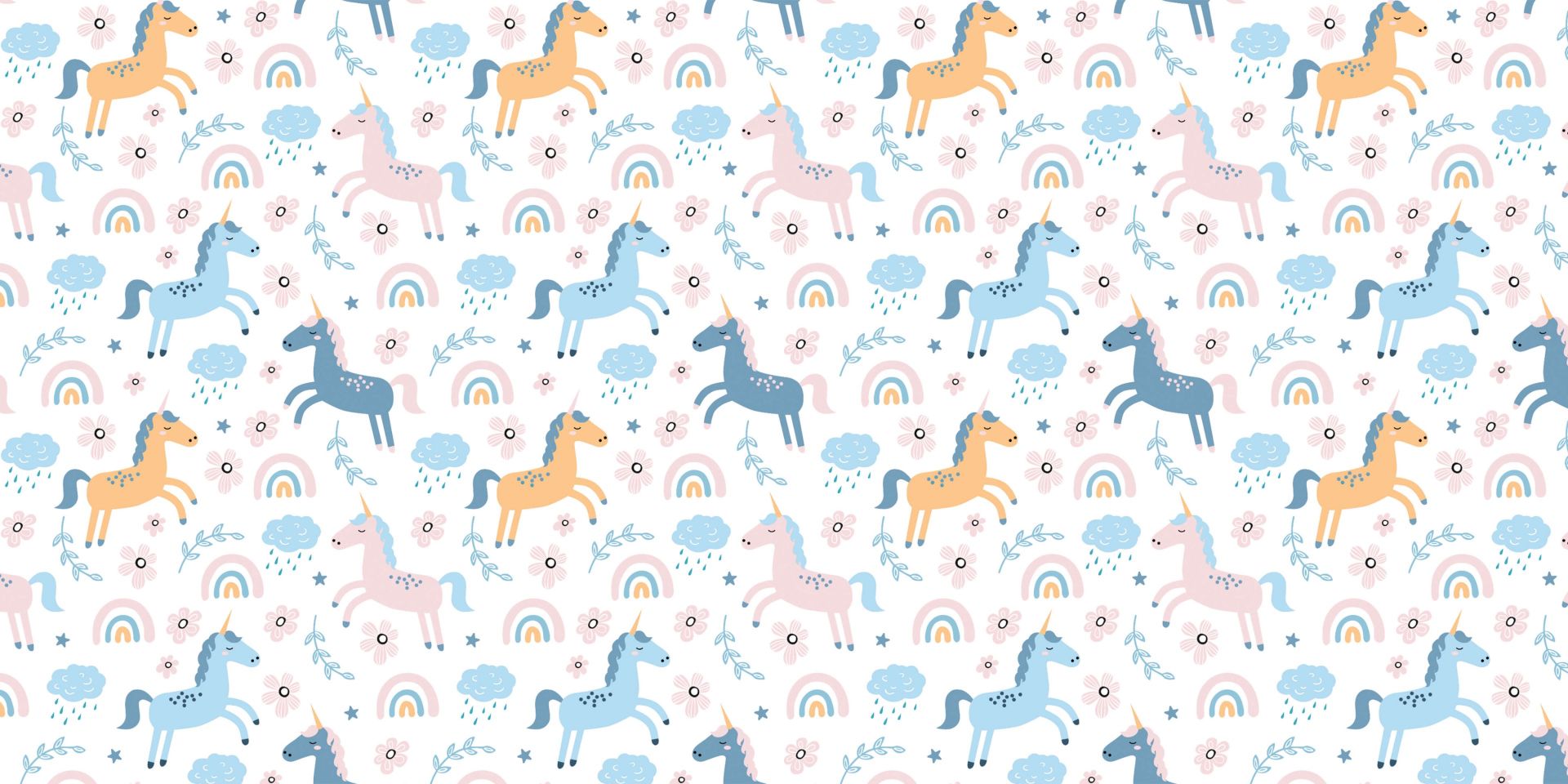 Unicornio con arco iris