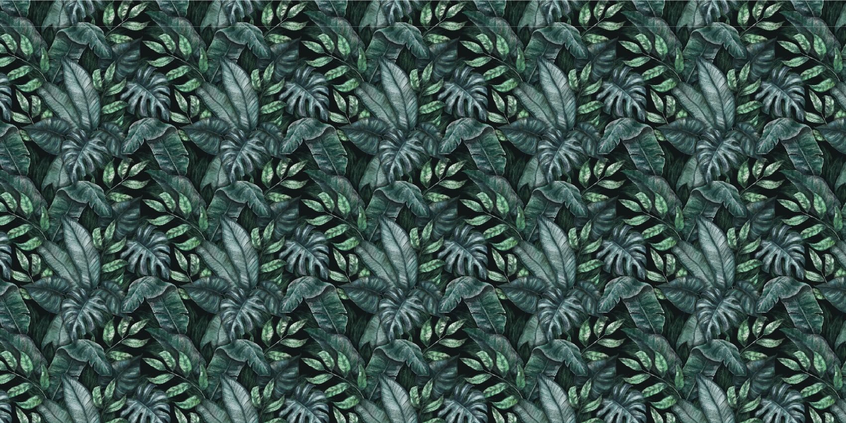Motivo botánico con hojas de palmera