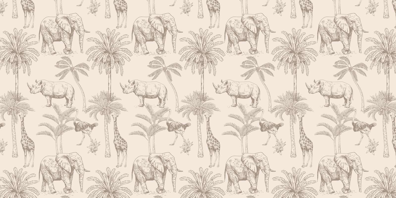 Animales de jungla beige
