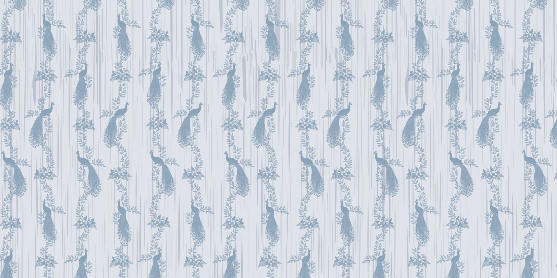 Papel pintado Classic Peacock Flora - azul