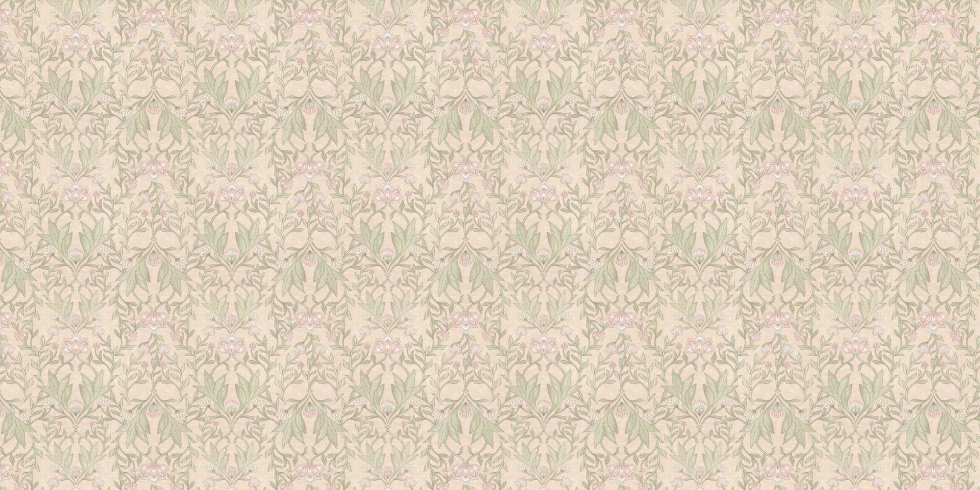 Morris damasco floral - pelusa de melocotón