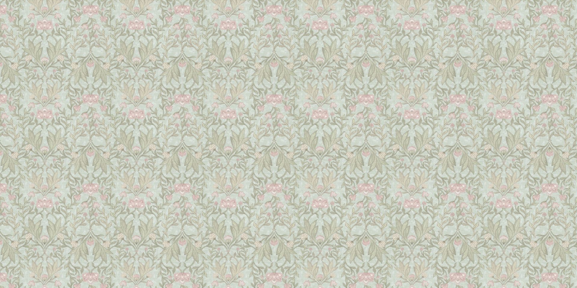 Morris damasco floral - verde menta