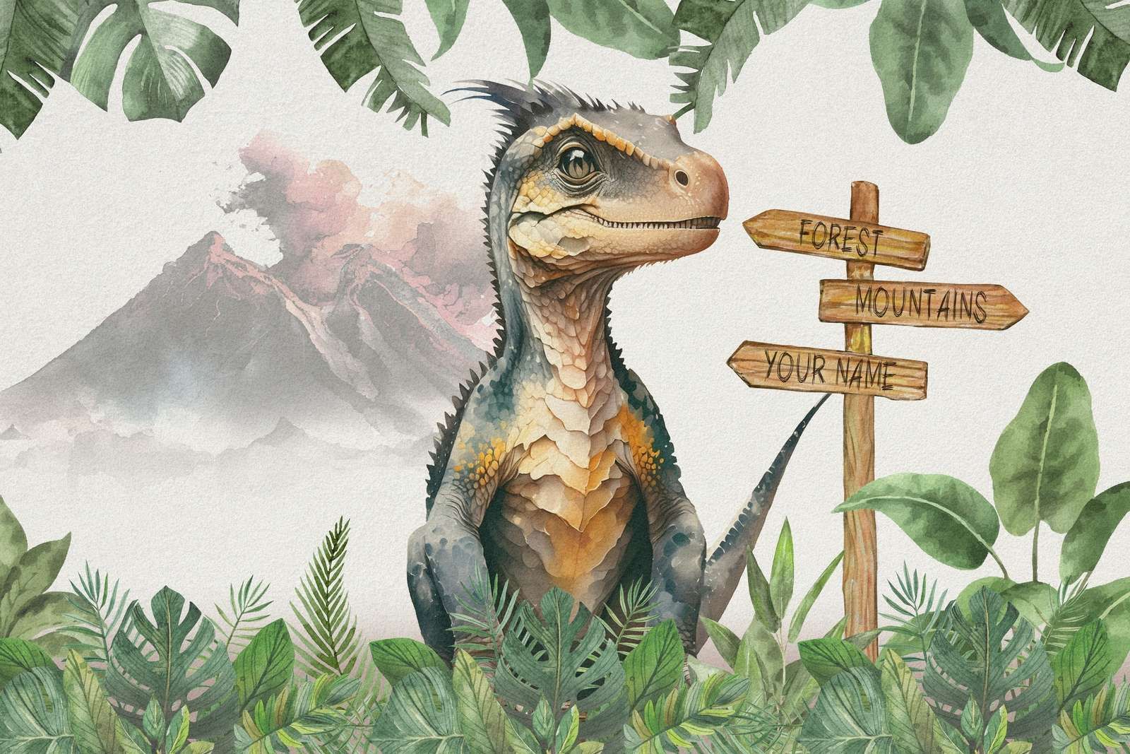 Bebé velociraptor en la jungla
